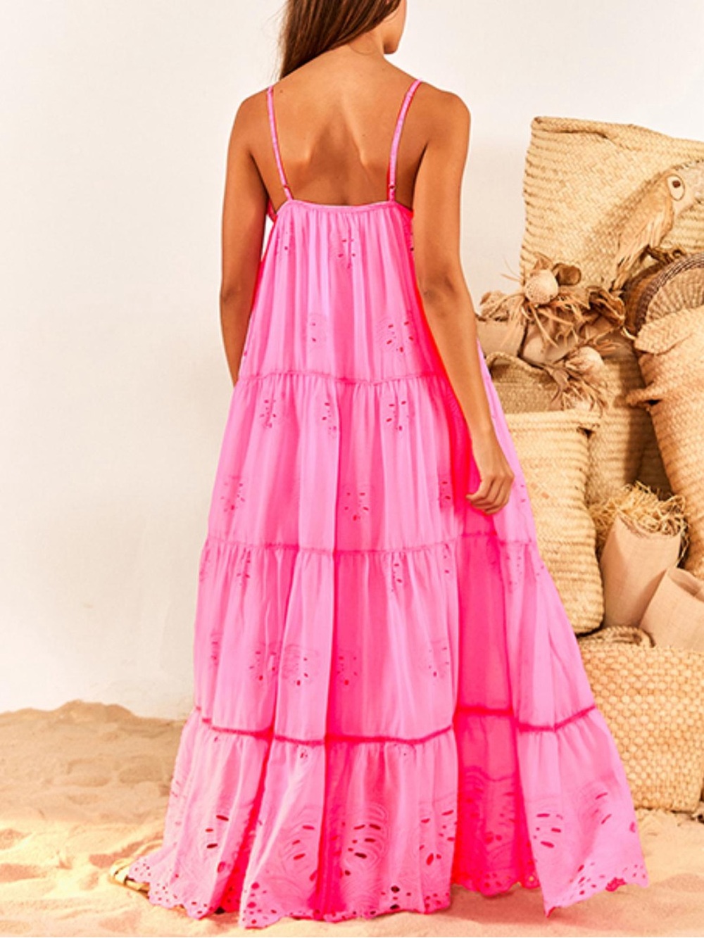 Farm Rio Neon Pink Maxi Dress - Picture 2 of 6